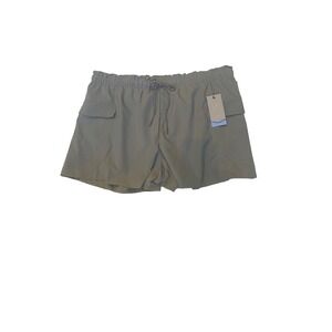 Avia Women's Cargo Shorts Grey Fog Elastic Waist Hiking Utility Pockets NEW